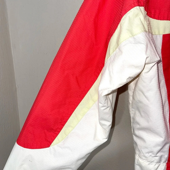 Columbia Peach & White Full Zip Windbreaker Hooded Jacket Medium Women’s - Picture 3 of 16